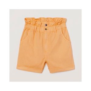H&M | 🩳 BNWOT light orange high-waisted cotton twill paperbag shorts 🧡